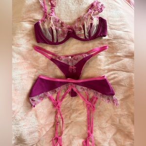 For love and lemons floral embroidery lingerie set